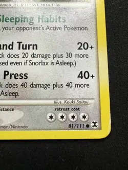 Pokemon TCG Snorlax 81/111 Rising Rivals Non-Holo Card LP- - Image 5