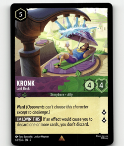 Disney Lorcana Kronk - Laid Back 63/204 - Archazia's Island - Image 1