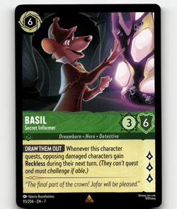 Disney Lorcana Basil - Secret Informer 93/204 - Archazia's Island - Image 1