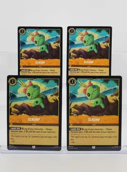 Disney Lorcana Scrump 33/204 Azurite Sea Uncommon 4 Cards Set - Image 1