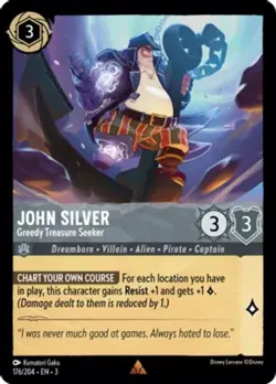 4x John Silver - Greedy Treasure Seeker - 176/204 - Rare NM-Mint Disney Lorcana: - Image 1