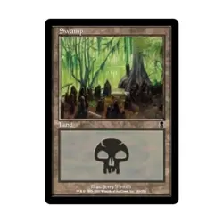 WOTC MtG Odyssey Swamp #339 (C) (Foil) EX - Image 1