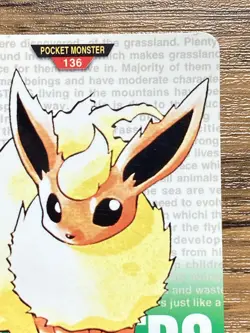 Pokemon Carddass Card Flareon No.136 Bandai Pocket Monsters Green ver. 1996 - Image 4