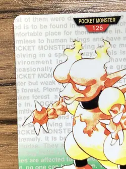 Pokemon Carddass Card Magmar No.126 Bandai Pocket Monsters Green ver. 1996 - Image 3