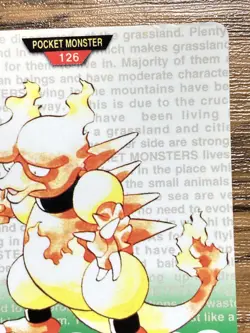 Pokemon Carddass Card Magmar No.126 Bandai Pocket Monsters Green ver. 1996 - Image 4