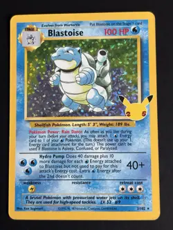 Pokemon TCG Blastoise 2/102 25 year anniversary ￼ Holo Rare English 100 HP Card - Image 1