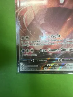 Pokemon Greedent TCG VMAX Fusion Strike Holo Ultra Rare Card 218/264 - Image 4
