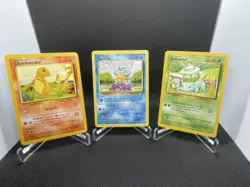 Pokemon TCG Trading Card - Lot Base Set Charmander/Squirtle/Bulbasaur - Image 1