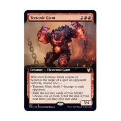 WOTC MtG Theros Beyond Death Tectonic Giant (Extended Art) (R) (Foil) NM - Image 1