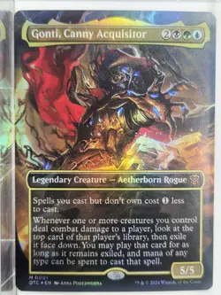 MTG FOIL Gonti, Canny Acquisitor BORDERLESS FOIL Outlaws of Thunder Junction 01 - Image 1