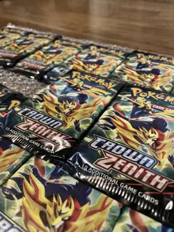 QTY:20 New Pokemon TCG Crown Zenith Booster Packs Lot SEALED - Image 1