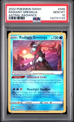 Pokemon Radiant Greninja PSA 10 Astral Radiance #046 GEM MINT - Image 1