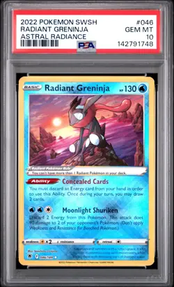 Pokemon Radiant Greninja PSA 10 Astral Radiance #046 GEM MINT - Image 3