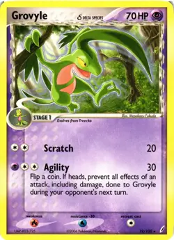 Pokemon TCG Grovyle Delta Species EX Crystal Guardians 19/100 LP - Image 1
