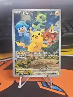 Pokemon TCG Pikachu 027 Promo Holo Black Star Paldea Evolved - Image 1