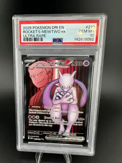 Team Rocket's Mewtwo EX 213/182 Ultra Rare Dri En-destined Rivals Pokemon PSA 10 - Image 1
