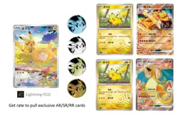 Pikachu Psyduck AR Pokemon TCG Chinese Collect 151 Hope Coin Collection Set - Image 3