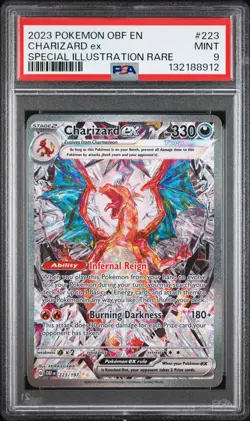2023 POKEMON OBF EN-OBSIDIAN FLAMES SPECIAL ILLUSTRATION RARE CHARIZARD EX PSA 9 - Image 1