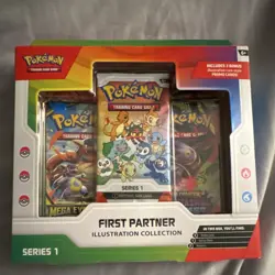 Pokemon First Partner Illustration Series 1 Box Promo Booster Sticker Sheet - Image 1