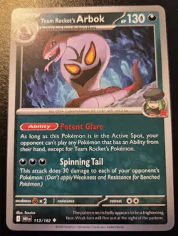 Team Rocket's Arbok 113/182 Uncommon Scarlet & Violet: Destined Rivals Pokemon - Image 1