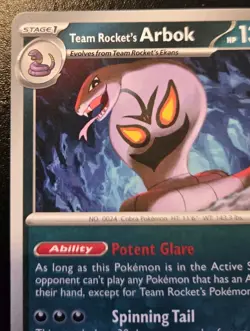 Team Rocket's Arbok 113/182 Uncommon Scarlet & Violet: Destined Rivals Pokemon - Image 2
