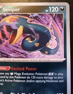 Seviper 062/094 Reverse Holo Uncommon Phantasmal Flames Pokemon TCG - Image 3