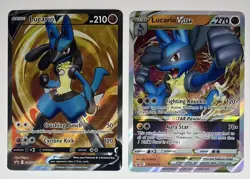Lucario V SWSH213 Lucario Vstar SWSH214 Black Star Promo Pokemon Set NM - Image 1