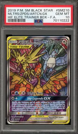 Pokemon Moltres & Zapdos & Articuno GX Hidden Fates ETB FA Promo SM210 PSA 10 - Image 1