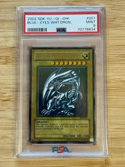 Yu-Gi-Oh! Blue-Eyes White Dragon SDK-001 2002 Ultra Rare Faded PSA 9 - Image 1