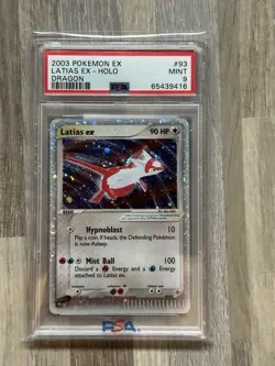 2003 Pokemon EX Dragon Latias ex Holo #93 PSA 9 Mint - Image 1