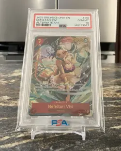 PSA 10 Nefeltari Vivi One Piece Kingdoms Of Intrigue Alt Art Holo OP04-118 - Image 2