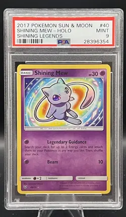 2017 Pokemon Sun & Moon Shining Legends #40 Shining Mew-Holo PSA 9 - Image 1