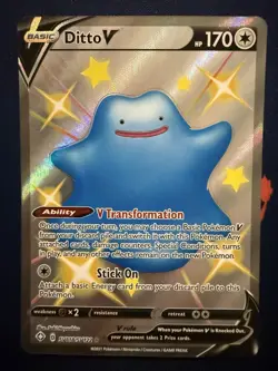 Pokemon TCG Ditto V Shining Fates Sv118/Sv122 Holo Shiny Holo Rare - Image 1