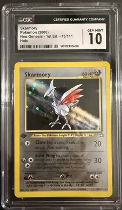 Skarmory Holo # 13/111 - 1st Edition - 2000 Pokemon Neo Genesis - CGC 10 - Image 1