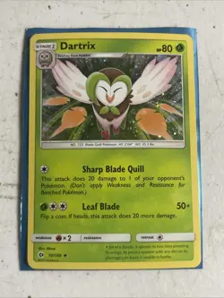 Dartrix 10/149 - Sun & Moon - Cosmos Holo - Pokemon CARD - - Image 1