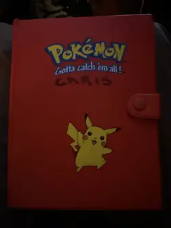 Vintage 1999 Red Pokemon Binder Lot with Cards - Image 1