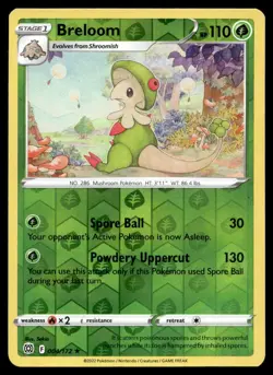 Breloom 4/172 Pokemon Card Brilliant Stars Rare 110 HP Rev Holo LP YX - Image 1