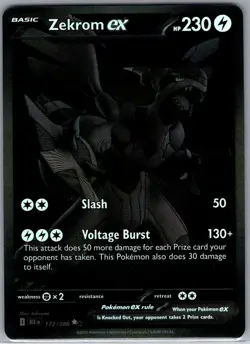 Zekrom ex 172/086 SIR SV: Black Bolt - Pokemon Card - NM - Image 1