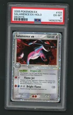 2005 POKEMON CARD EX DEOXYS #103 SALAMENCE EX-HOLO PSA 6 (New Cert) - Image 1
