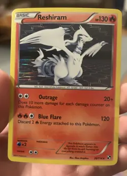 Pokemon TCG Reshiram Holo Rare Card 26/114 Black White NM - Image 1