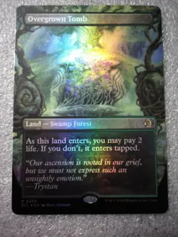 MtG Overgrown Tomb FOIL BORDERLESS (Swamp/Forest) ECL #350 Rare Land Unplayed - Image 1