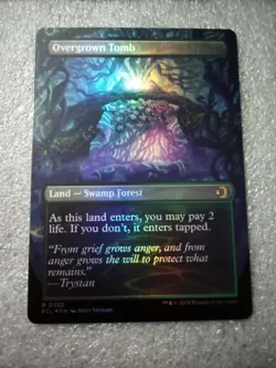 MtG Overgrown Tomb FOIL BORDERLESS (Swamp/Forest) ECL #350 Rare Land Unplayed - Image 2