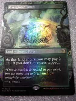 MtG Overgrown Tomb FOIL BORDERLESS (Swamp/Forest) ECL #350 Rare Land Unplayed - Image 4