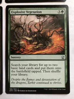 Explosive Vegetation X4 Dragons Of Tarkir Ex+ Condition See Pics Front Back - Image 4