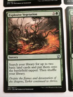 Explosive Vegetation X4 Dragons Of Tarkir Ex+ Condition See Pics Front Back - Image 5