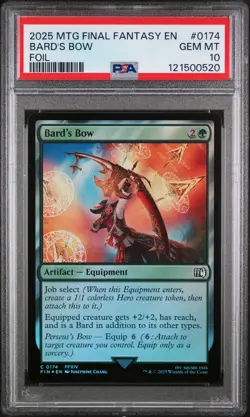 2025 MTG FINAL FANTASY FOIL #0174 BARD'S BOW PSA 10 - Image 1