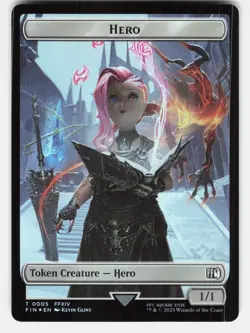 HERO (0005) // MOOGLE (0011) DOUBLE-SIDED TOKEN FOIL - MTG - Budi NM/M - Image 2