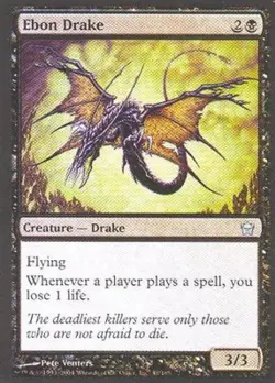 Ebon Drake - Medium Play MTG Fifth Dawn - Image 1