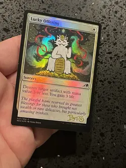 Holo Foil MEOWTH Lucky Offering SIGNED Brandon Olterman BTO Custom MTG Pokemon - Image 2