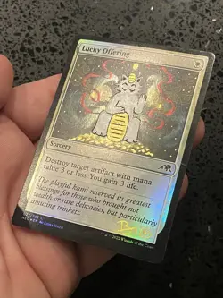 Holo Foil MEOWTH Lucky Offering SIGNED Brandon Olterman BTO Custom MTG Pokemon - Image 3